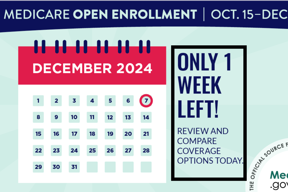 Medicare Open Enrollment Period ends December 7, 2024 Apply online today